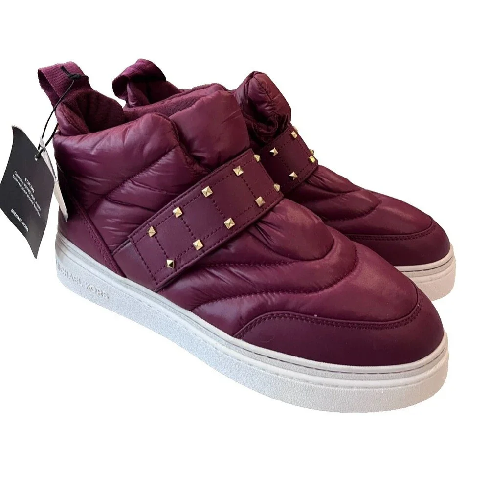 Michael Kors NEW Size 10 Puffer High‑Top Sneakers Bootie Women’s Dark Berry - Picture 6 of 15